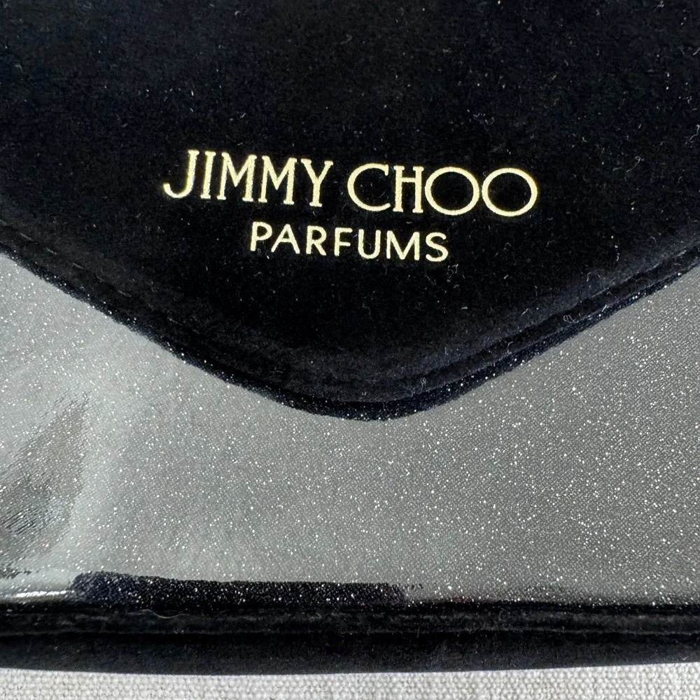 Jimmy Choo Parfums Black Velvet Glitter Crossbody‎ Bag Gold Chain JC Charm